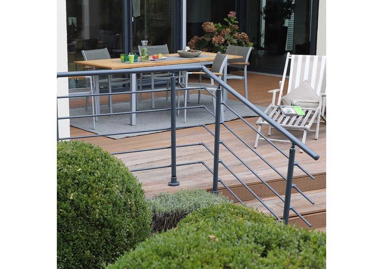 Kit balustrade aluminium 1,5m anthracite - latéral - 186212 - Dieda