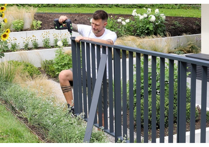 Garde-corps LINUS à plat anthracite / 1000 - 187012 - Dieda