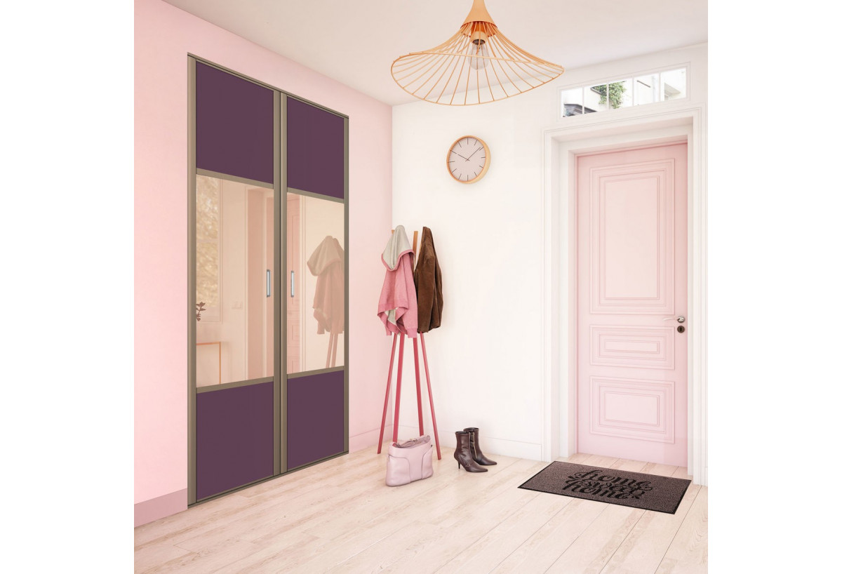 Façade de placard 2 portes pivotante Carrie mat - Kazed : Confort'Mat