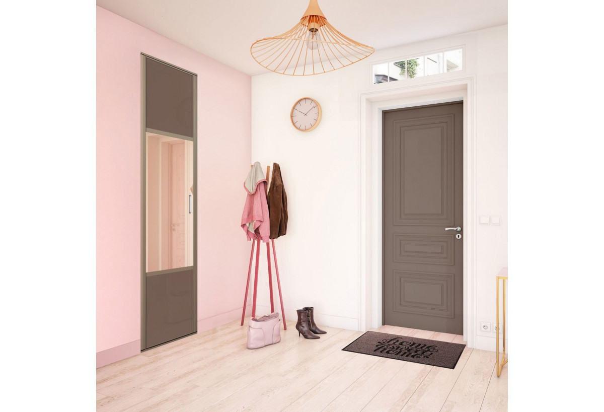 Façade de placard 1 portes pivotante Carrie laqué - Kazed : Confort'Mat