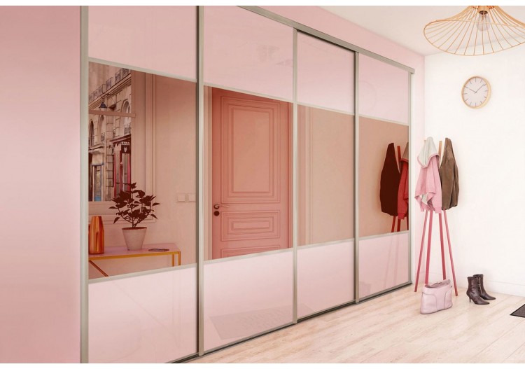 Façade de placard 4 portes coulissante Carrie laqué - Kazed : Confort'Mat