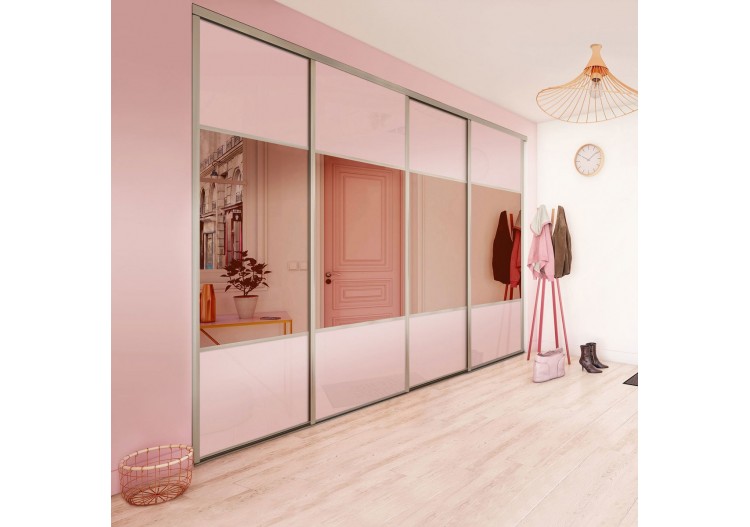 Façade de placard 4 portes coulissante Carrie laqué - Kazed : Confort'Mat 2