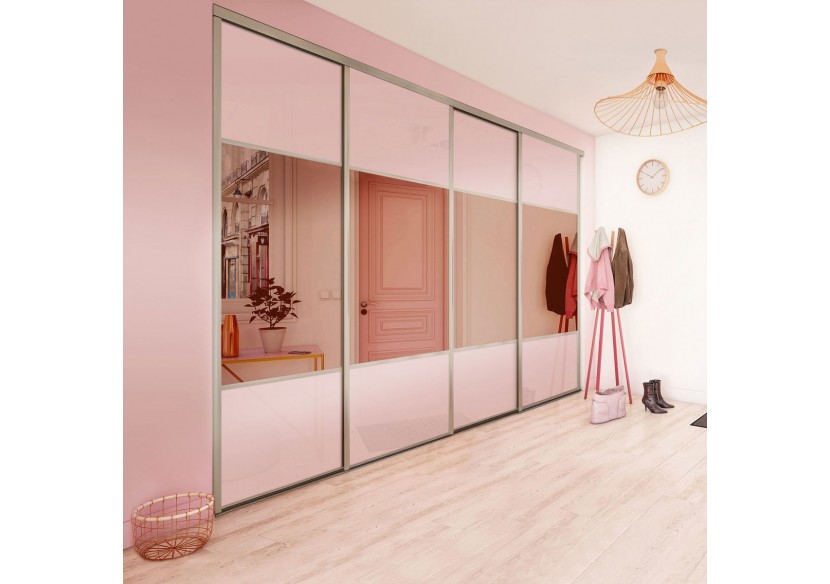 Façade de placard 4 portes coulissante Carrie laqué - Kazed : Confort'Mat