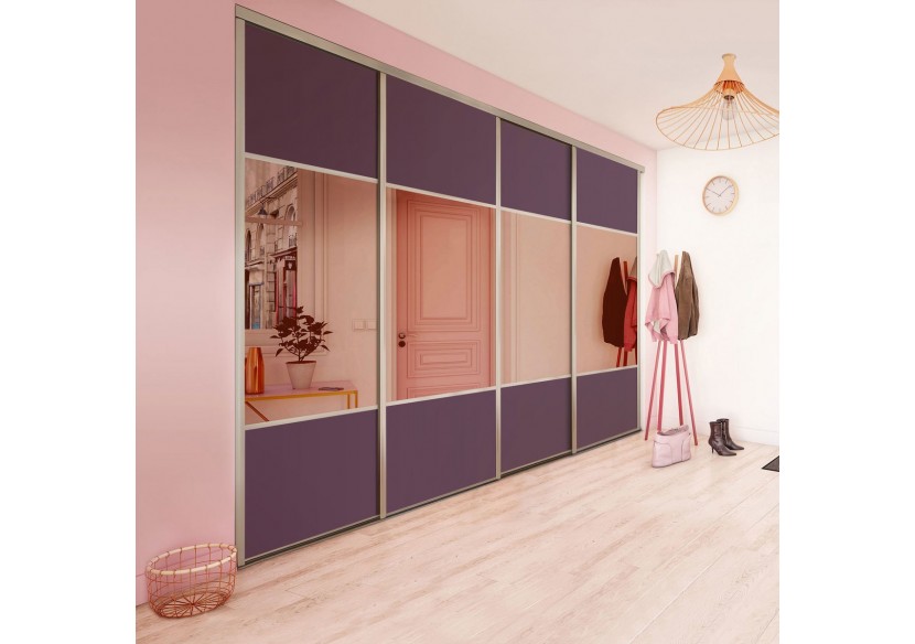 Façade de placard 4 portes coulissante Carrie mat - Kazed : Confort'Mat