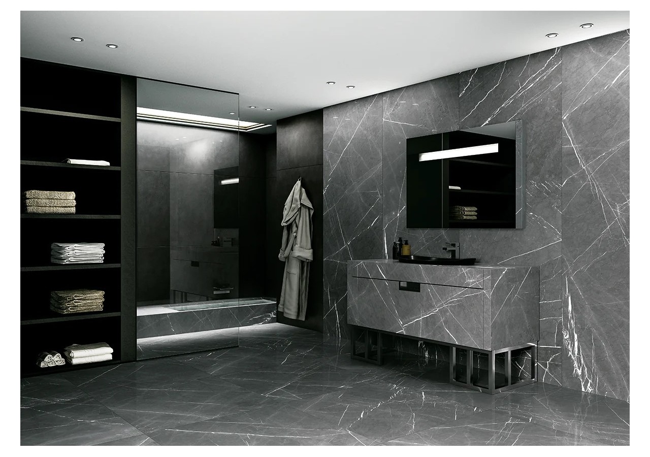 Luce 60x120 Greystone - Carrelage intérieur en Grès Cérame avec pâte colorée (GM) Rectifié Brillant - T820375