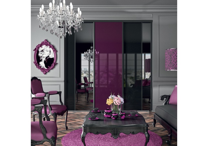 Façade de placard 3 portes coulissante So chic laqué - Kazed : Confort'Mat