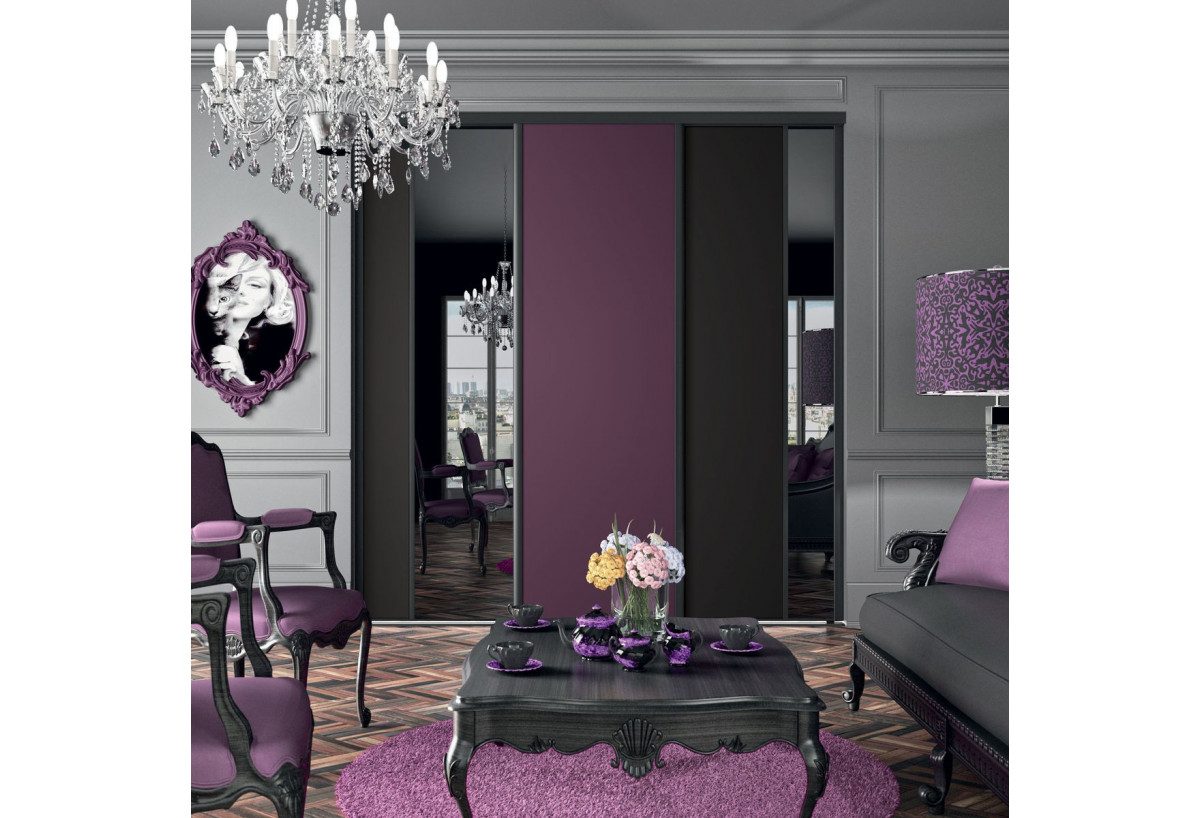 Façade de placard 3 portes coulissante So chic mat - Kazed : Confort'Mat