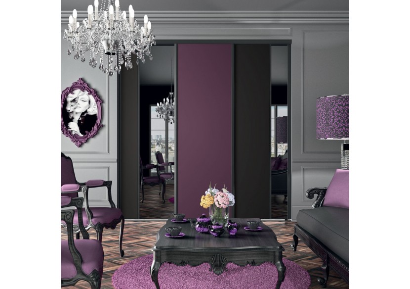 Façade de placard 3 portes coulissante So chic mat - Kazed : Confort'Mat