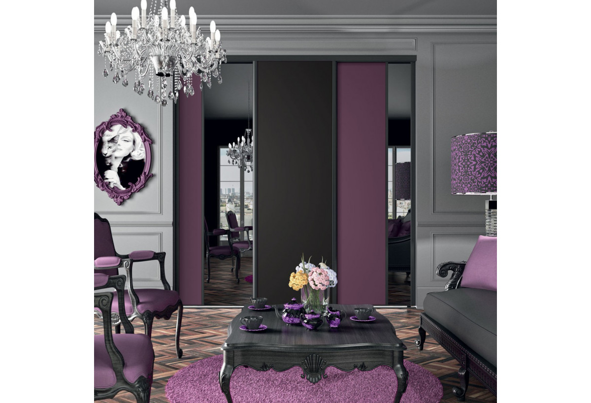 Façade de placard 3 portes coulissante So chic mat - Kazed : Confort'Mat