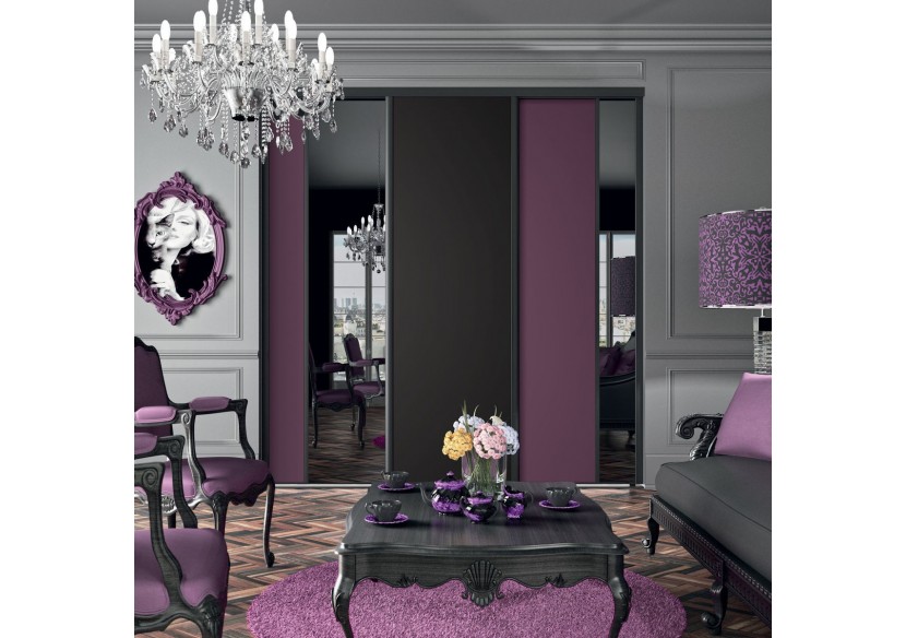 Façade de placard 3 portes coulissante So chic mat - Kazed : Confort'Mat