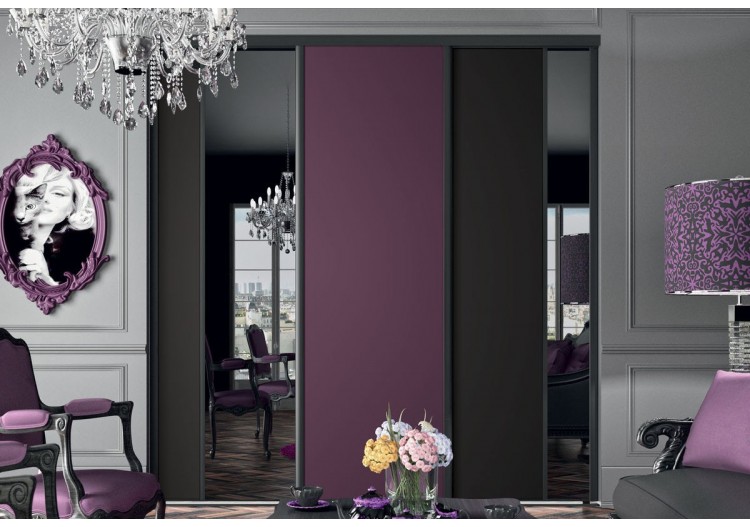 Façade de placard 3 portes coulissante So chic mat - Kazed : Confort'Mat