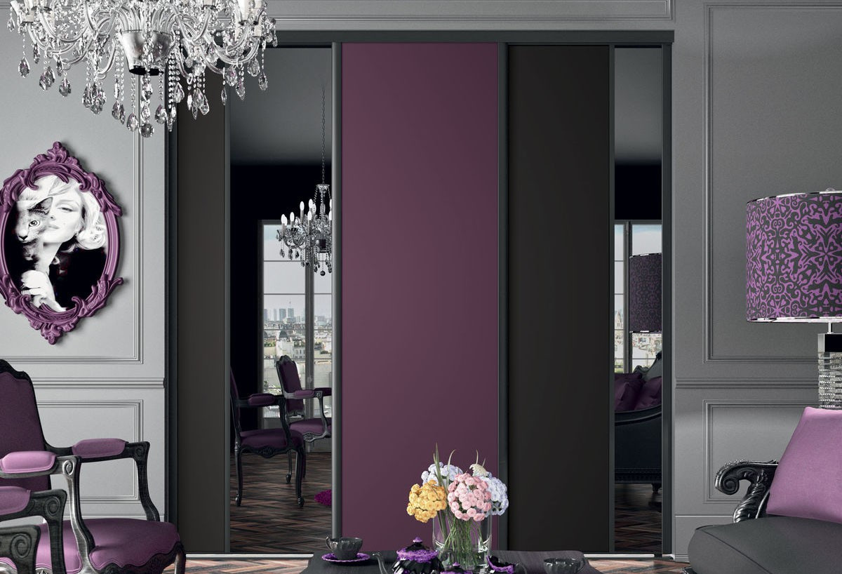 Façade de placard 3 portes coulissante So chic mat - Kazed : Confort'Mat