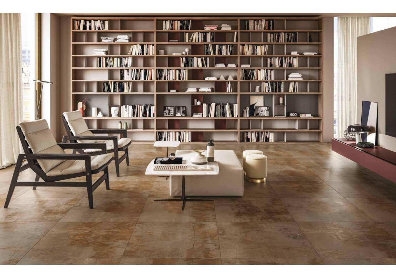 Abbraccio 60x60 Rouille - Carrelage intérieur en Grès Cérame avec pâte colorée (GM) Rectifié - 8200940