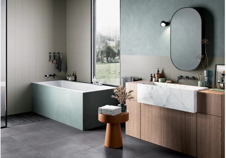 Vernice 45x90 Absinthe - Carrelage intérieur en Grès Cérame émaillé (GS) Rectifié mat - T202665 2