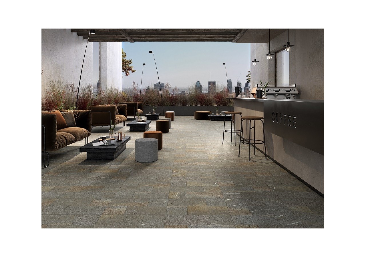 Ardesia 20x20 Bagnolo - Carrelage intérieur et extérieur en Grès Cérame avec pâte colorée (GM) Naturel ROC - 7278631