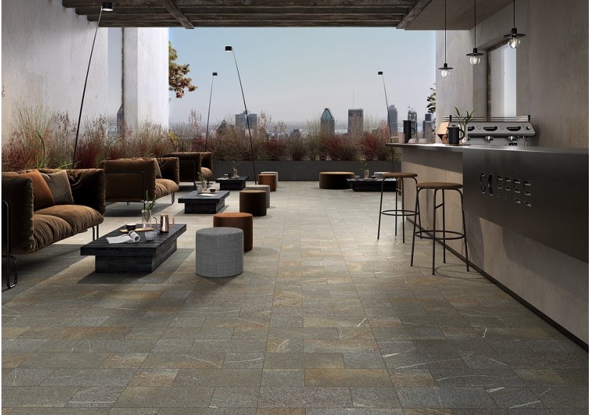 Ardesia 20x20 Bagnolo - Carrelage intérieur et extérieur en Grès Cérame avec pâte colorée (GM) Naturel ROC - 7278631