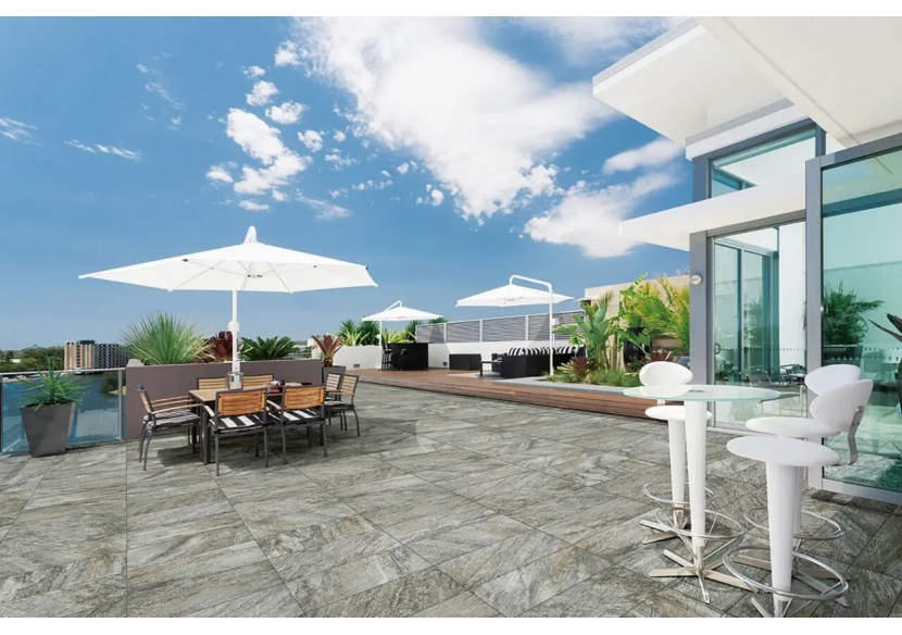 Quarzo 30x60 Gris - Carrelage intérieur et extérieur en Grès Cérame avec pâte colorée (GM) Naturel antidérapant - 7277885