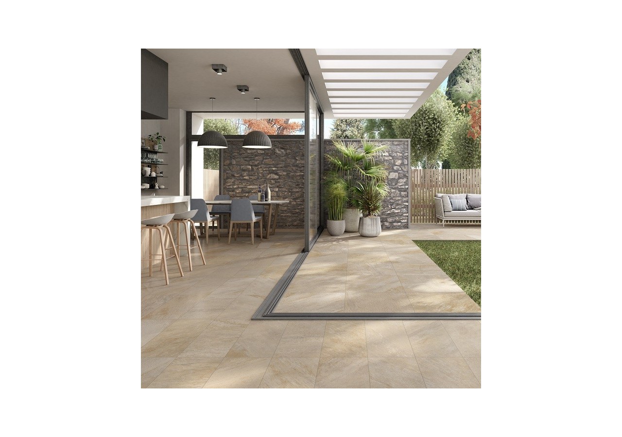 Quarzo 60x60 Beige - Carrelage extérieur en Grès Cérame avec pâte colorée (GM) Rectifié antidérapant - 8210024