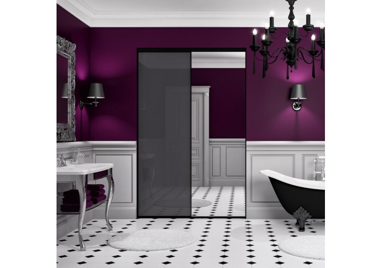 Façade de placard 2 portes coulissante So glam laqué - Kazed : Confort'Mat 2