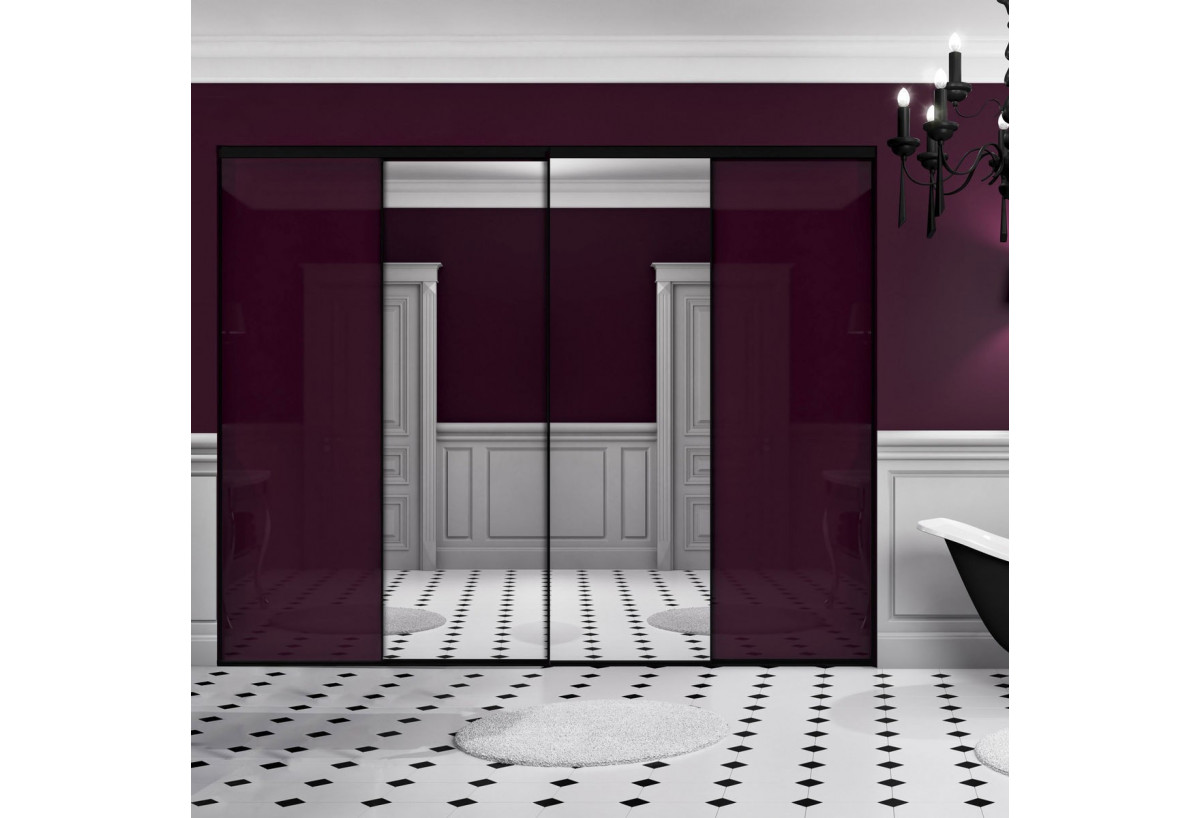 Façade de placard 4 portes coulissante So glam laqué - Kazed : Confort'Mat