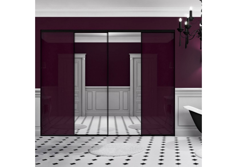 Façade de placard 4 portes coulissante So glam laqué - Kazed : Confort'Mat