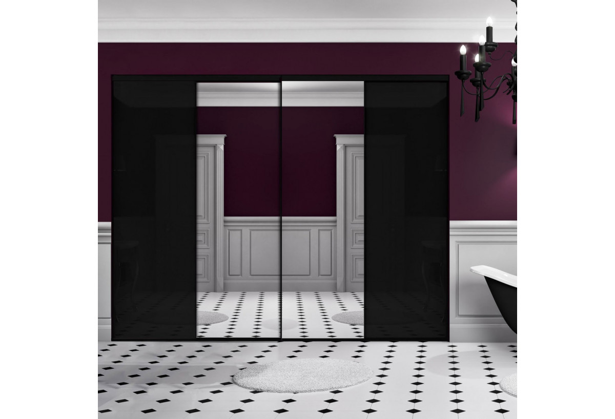 Façade de placard 4 portes coulissante So glam laqué - Kazed : Confort'Mat