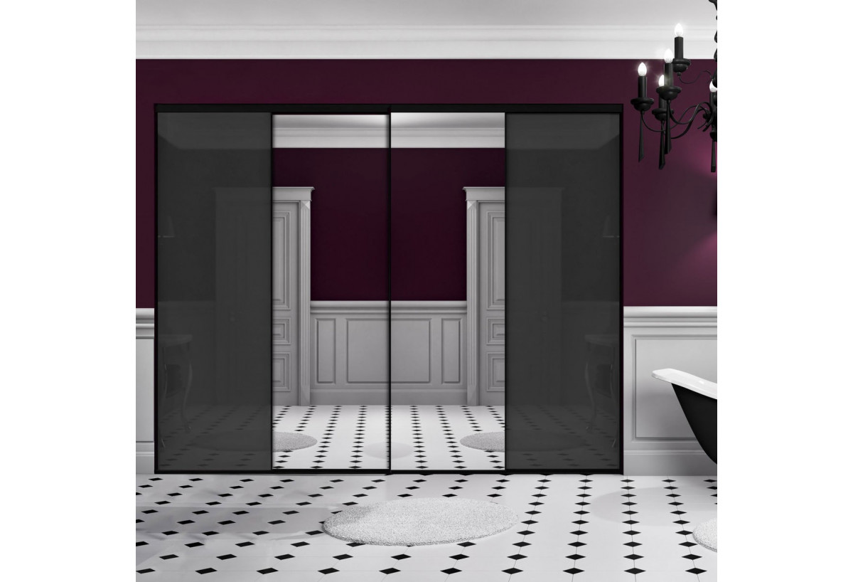 Façade de placard 4 portes coulissante So glam laqué - Kazed : Confort'Mat