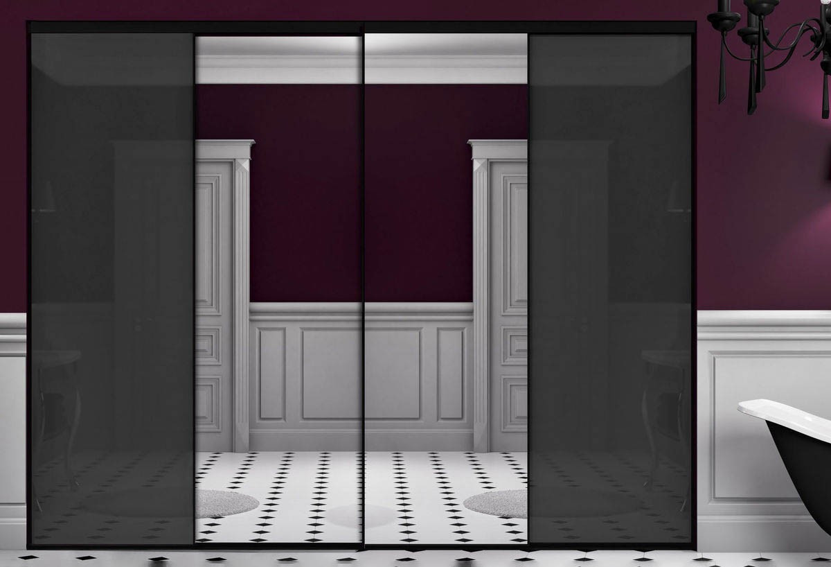 Façade de placard 4 portes coulissante So glam laqué - Kazed : Confort'Mat