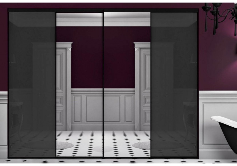 Façade de placard 4 portes coulissante So glam laqué - Kazed : Confort'Mat
