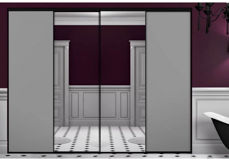 Façade de placard 4 portes coulissante So glam mat - Kazed : Confort'Mat