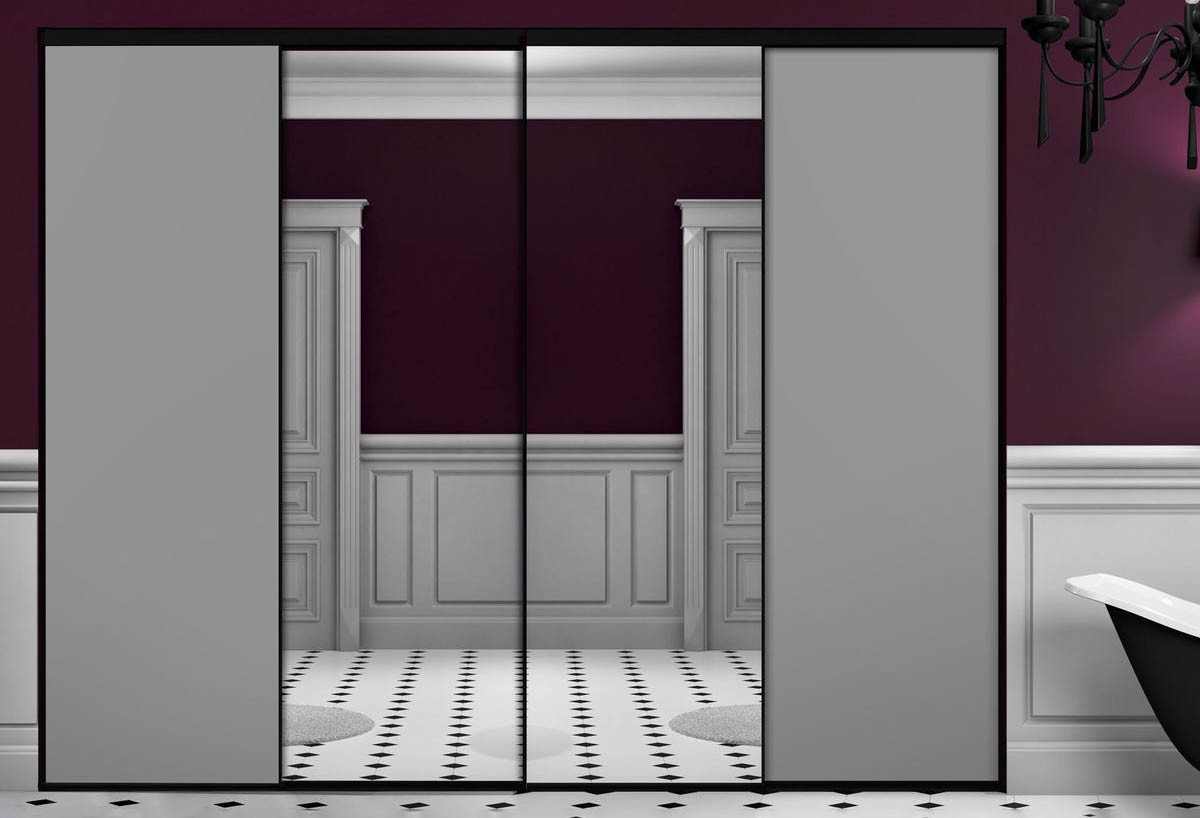 Façade de placard 4 portes coulissante So glam mat - Kazed : Confort'Mat
