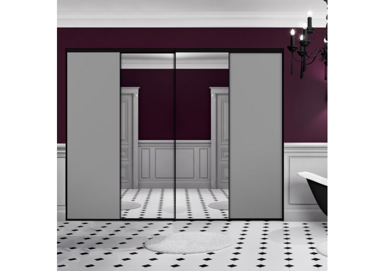 Façade de placard 4 portes coulissante So glam mat - Kazed : Confort'Mat 2