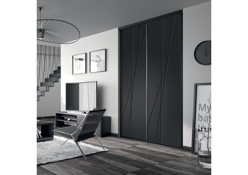 Façade de placard 2 portes coulissante Chef d'oeuvre laqué - Kazed : Confort'Mat