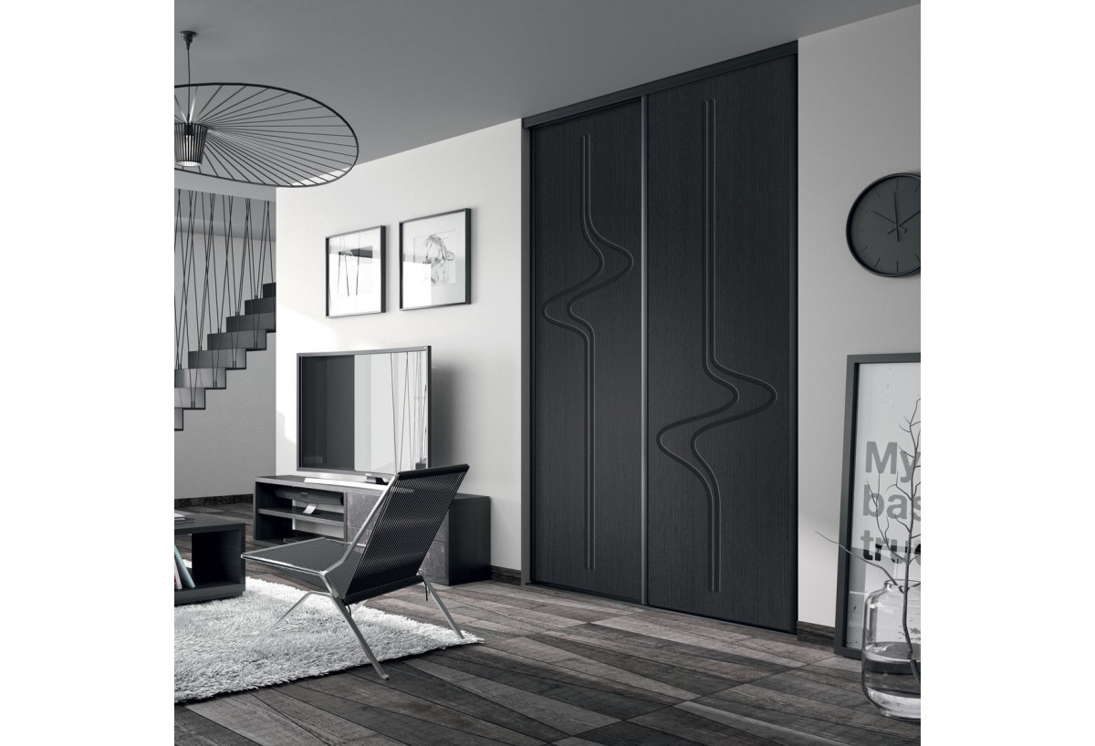 Façade de placard 2 portes coulissante Chef d'oeuvre laqué - Kazed : Confort'Mat