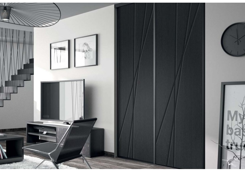 Façade de placard 2 portes coulissante Chef d'oeuvre laqué - Kazed : Confort'Mat