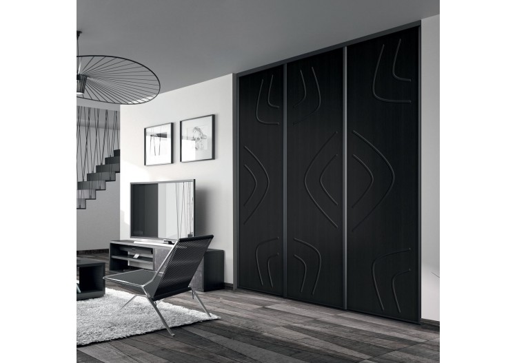 Façade de placard 3 portes coulissante Chef d'oeuvre laqué - Kazed : Confort'Mat 2