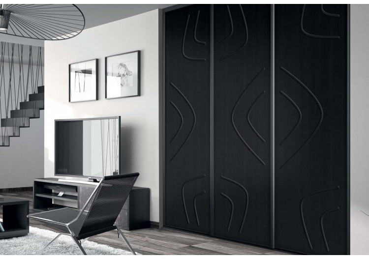 Façade de placard 3 portes coulissante Chef d'oeuvre laqué - Kazed : Confort'Mat