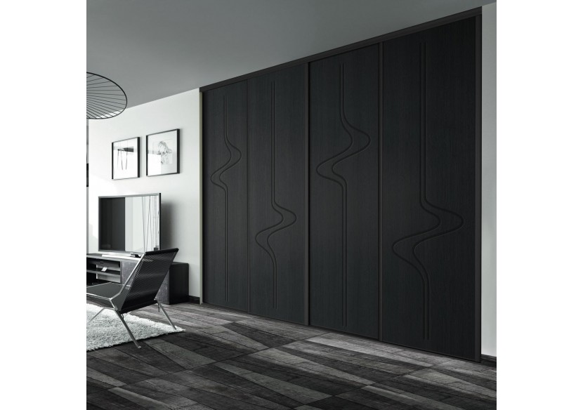 Façade de placard 4 portes coulissante Chef d'oeuvre laqué - Kazed : Confort'Mat