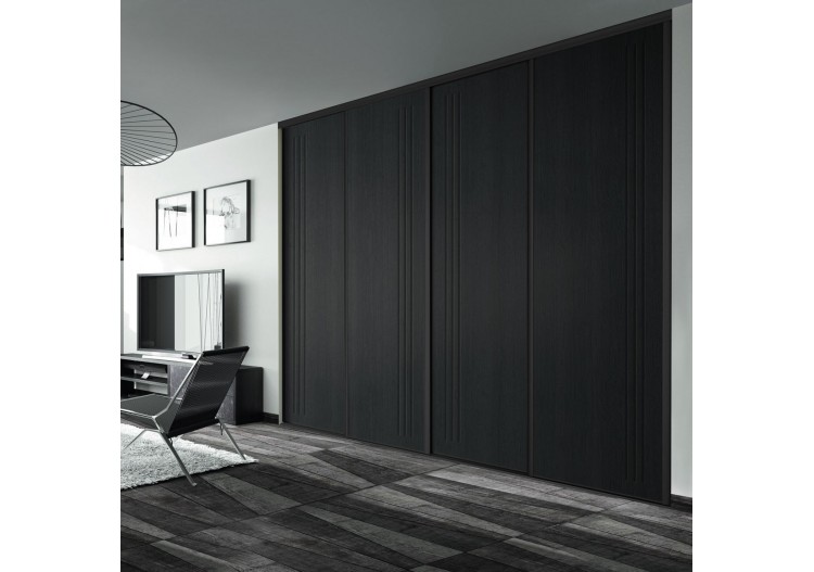 Façade de placard 4 portes coulissante Chef d'oeuvre laqué - Kazed : Confort'Mat 2