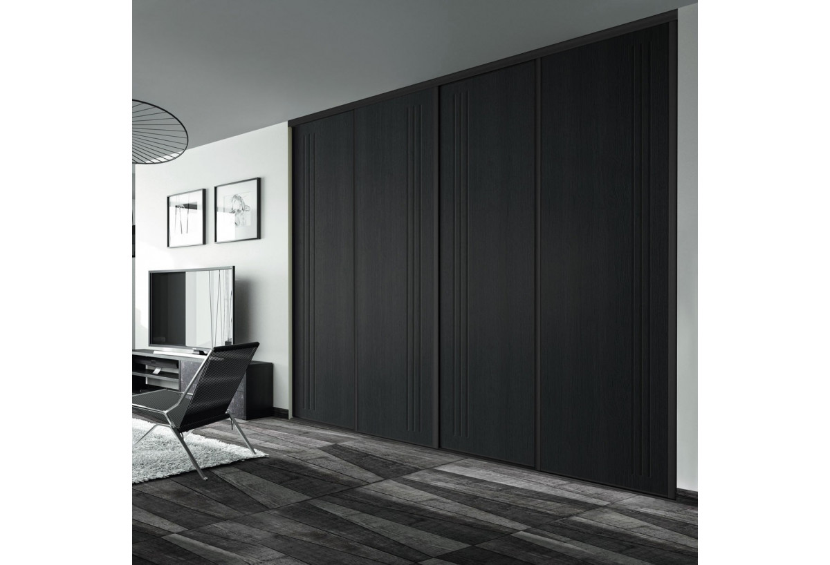Façade de placard 4 portes coulissante Chef d'oeuvre laqué - Kazed : Confort'Mat