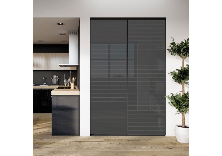 Façade de placard 2 portes coulissante Générique laqué - Kazed : Confort'Mat 2