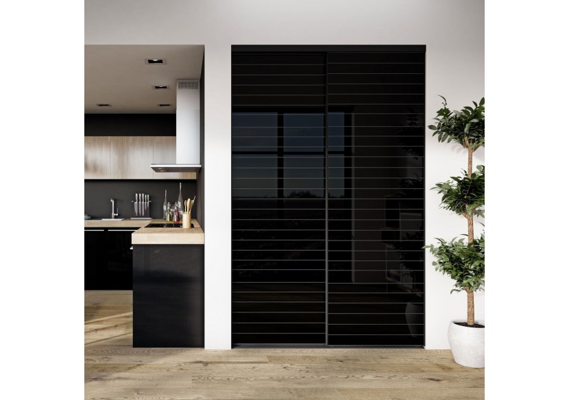 Façade de placard 2 portes coulissante Générique laqué - Kazed : Confort'Mat