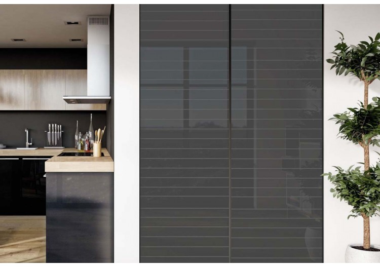 Façade de placard 2 portes coulissante Générique laqué - Kazed : Confort'Mat