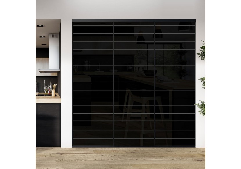 Façade de placard 3 portes coulissante Générique laqué - Kazed : Confort'Mat