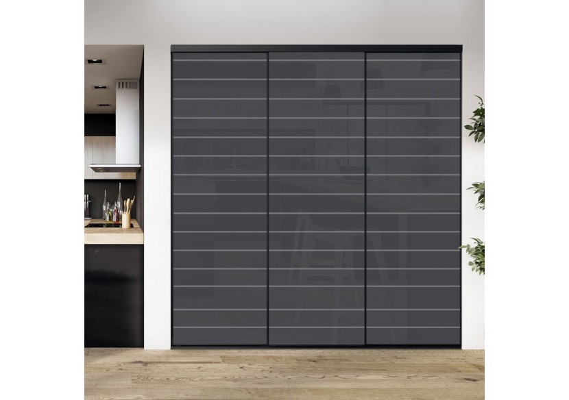 Façade de placard 3 portes coulissante Générique laqué - Kazed : Confort'Mat