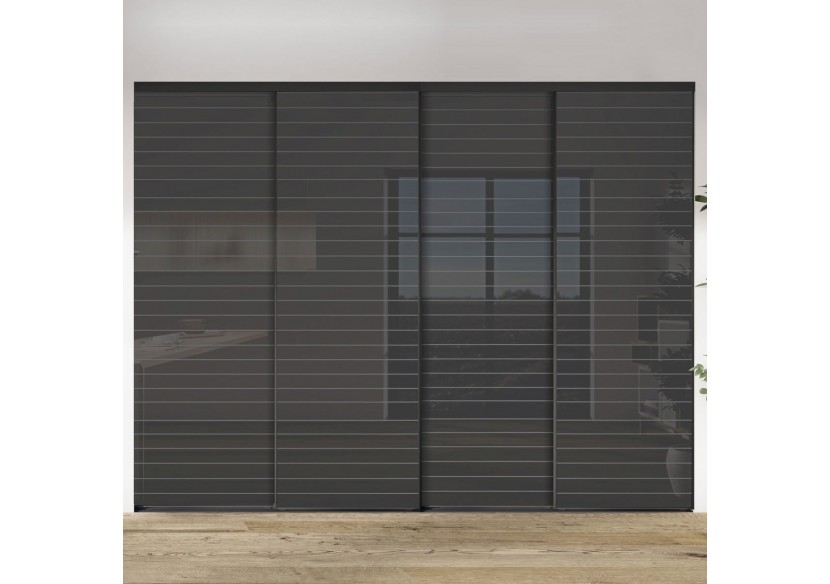 Façade de placard 4 portes coulissante Générique laqué - Kazed : Confort'Mat