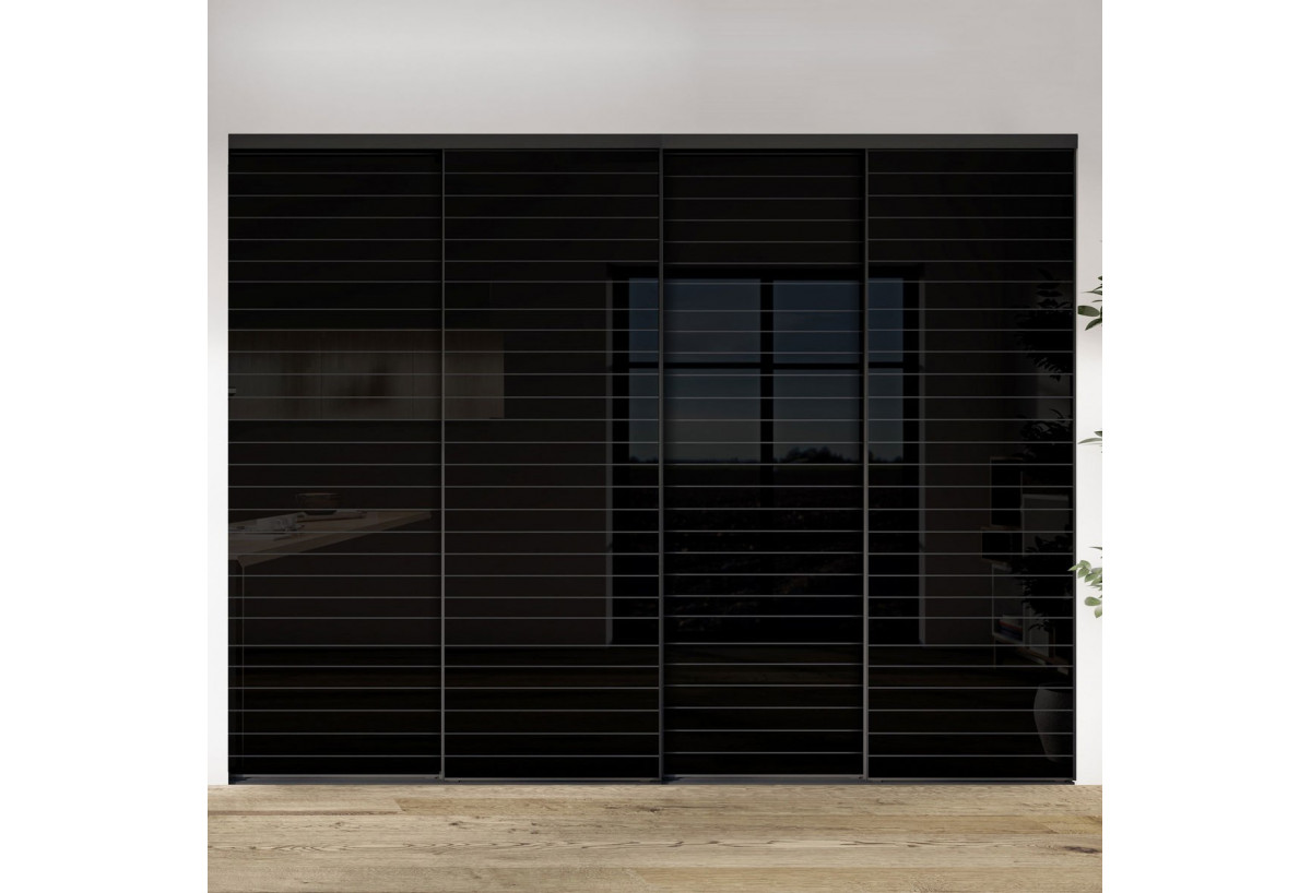 Façade de placard 4 portes coulissante Générique laqué - Kazed : Confort'Mat
