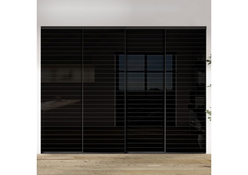 Façade de placard 4 portes coulissante Générique laqué - Kazed : Confort'Mat