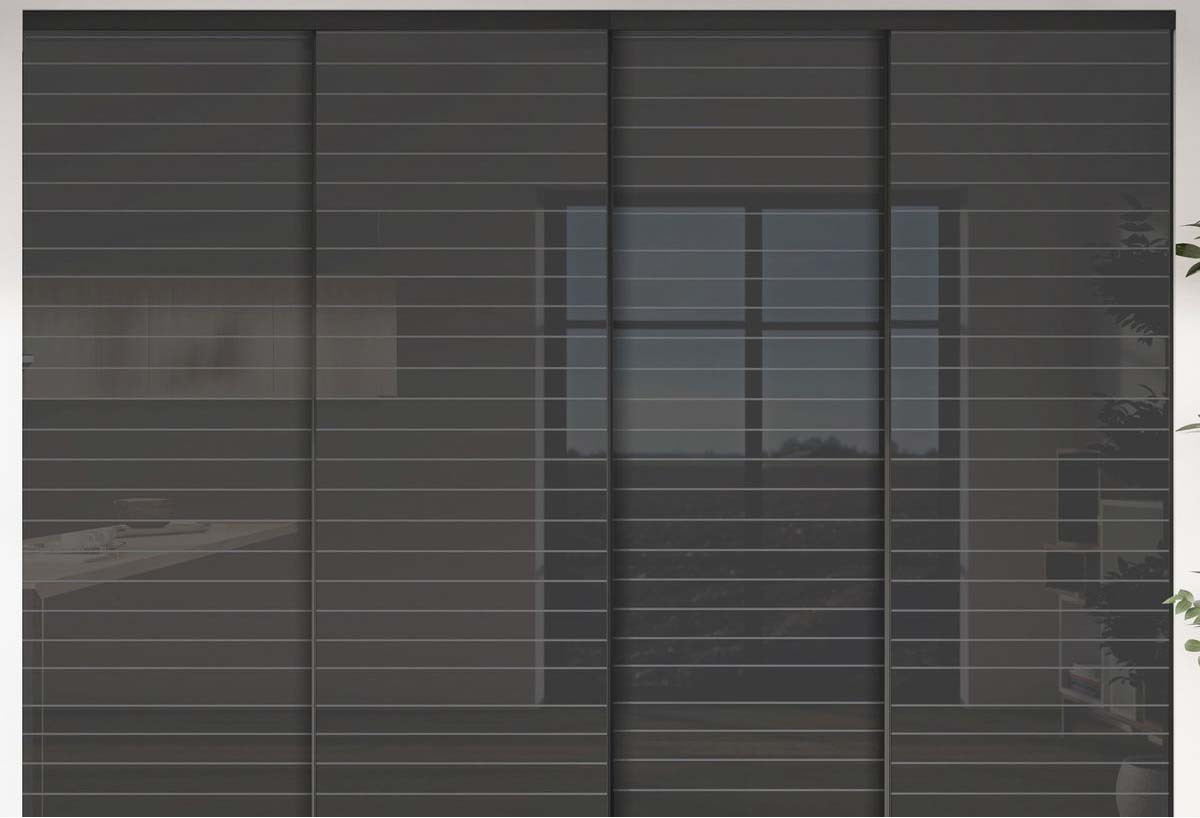 Façade de placard 4 portes coulissante Générique laqué - Kazed : Confort'Mat