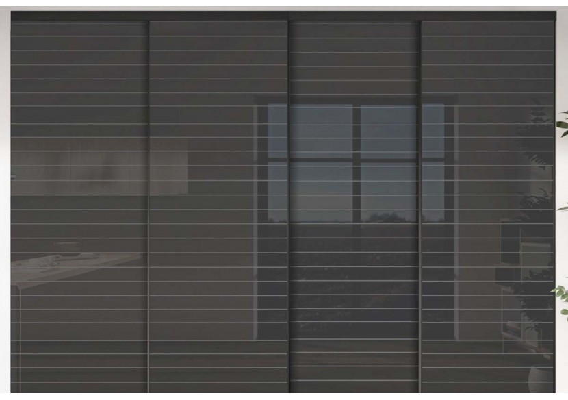 Façade de placard 4 portes coulissante Générique laqué - Kazed : Confort'Mat